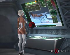 Sci-Fi. 3d hot dickgirl fucks young girl in space station