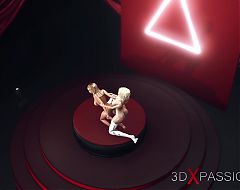 3d shemale dickgirl plays with a hot horny blonde