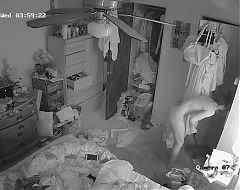 Nude MILF Changing in Bedroom Hacked Cam